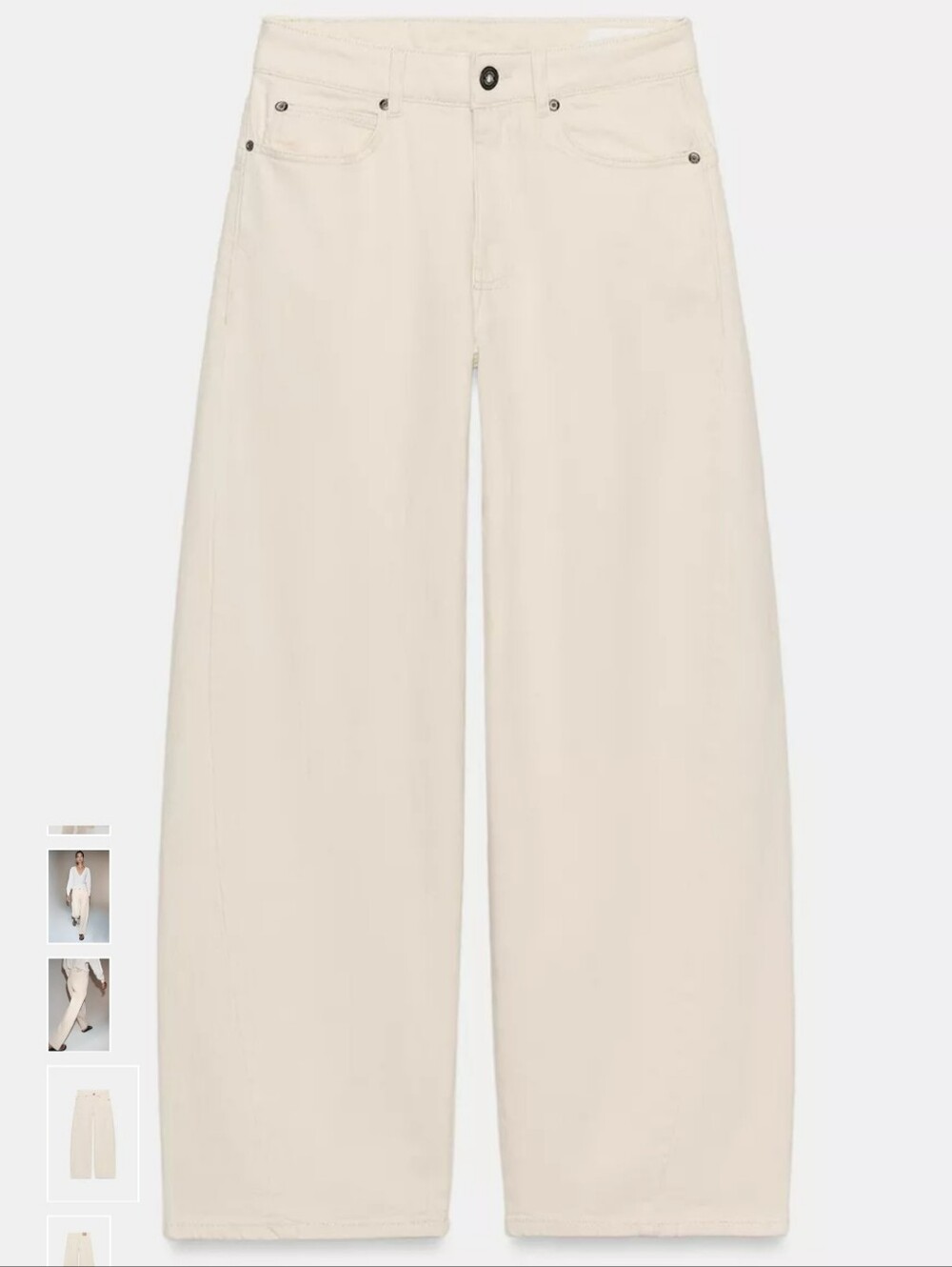 Zara Wide-Leg Women's Jeans in Cream